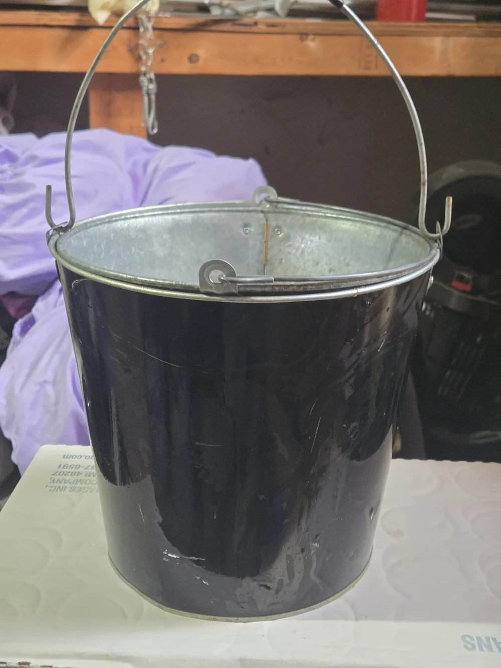 Jagermeister Black Metal Bucket with Red Logo